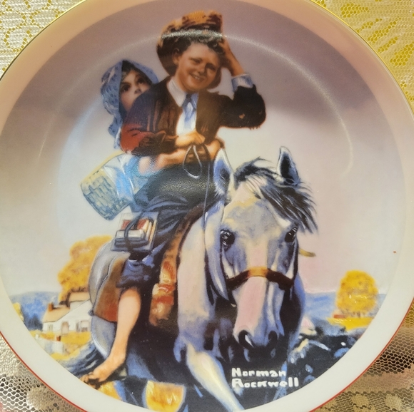 Vtg Mug & Plate Gold Trimmed Norman Rockwell IMM - Picture 3 of 11
